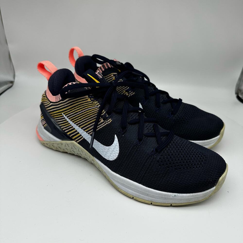 Nike Metcon DSX Flyknit 2 Shoes Women's 9.5 Sneakers Navy Blue/Pink 924595-404
